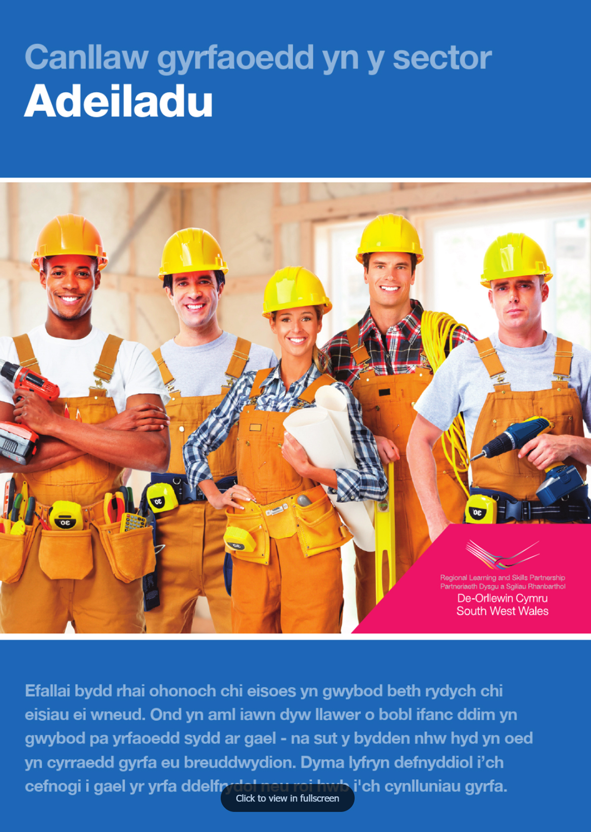 Llyfryn map gyrfa sector adeiladu